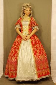 Женское историческое платье в стиле Барокко (Красное)