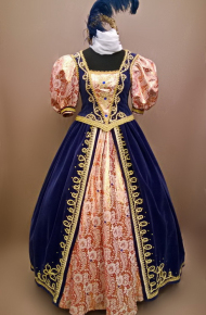 Женское платье в стиле барокко (Синее)
