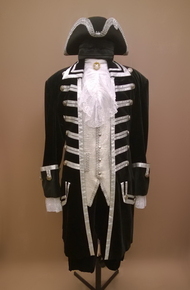 Мужской исторический костюм барокко из чёрного бархата