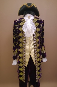Мужской исторический костюм барокко (Фиолетовый с золотым и серебряным напылением)