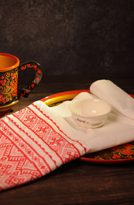 Набор «хлеб соль» (поднос, рушник, солонка)