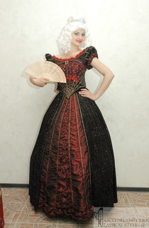 Женское историческое платье в стиле Барокко (Чёрное)