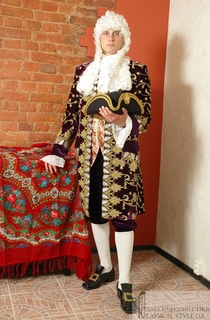 Мужской исторический  костюм в стиле барокко (Фиолетовый)
