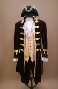 Коричневый шкиперский исторический костюм в стиле барокко