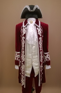 Мужской исторический костюм барокко (Малиновый)